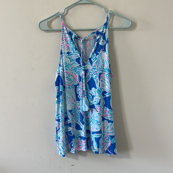 Lilly Pulitzer Margot Top Blue Haven Pop Up Into The Deep Tank Top Size Small - Picture 6 of 10